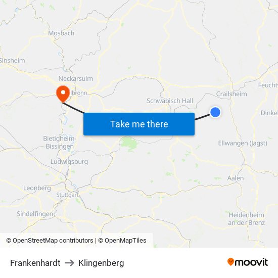 Frankenhardt to Klingenberg map