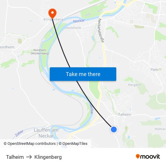 Talheim to Klingenberg map