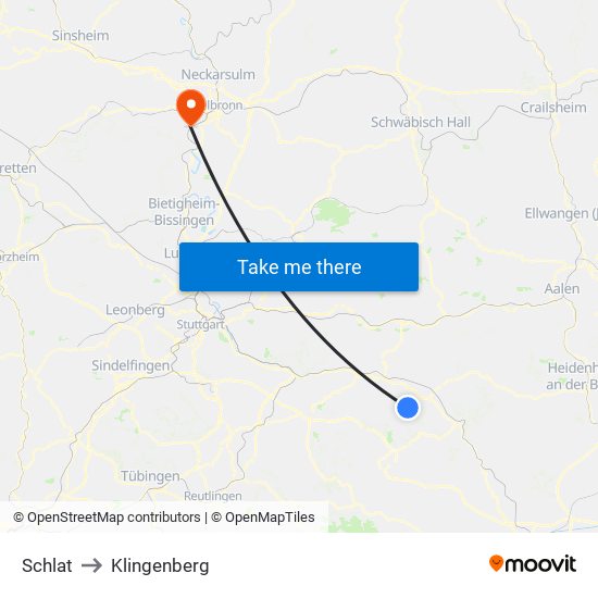 Schlat to Klingenberg map