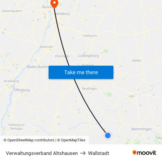 Verwaltungsverband Altshausen to Wallstadt map