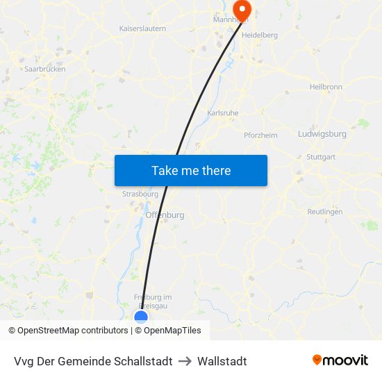 Vvg Der Gemeinde Schallstadt to Wallstadt map