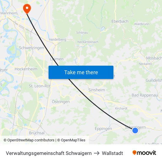 Verwaltungsgemeinschaft Schwaigern to Wallstadt map