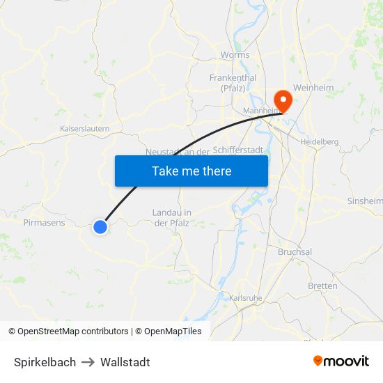 Spirkelbach to Wallstadt map