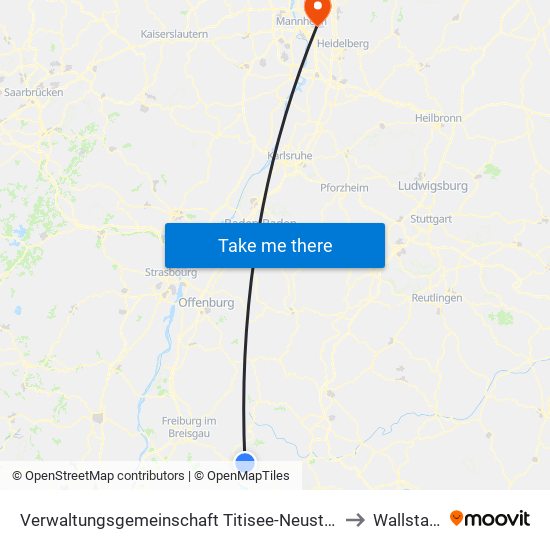 Verwaltungsgemeinschaft Titisee-Neustadt to Wallstadt map