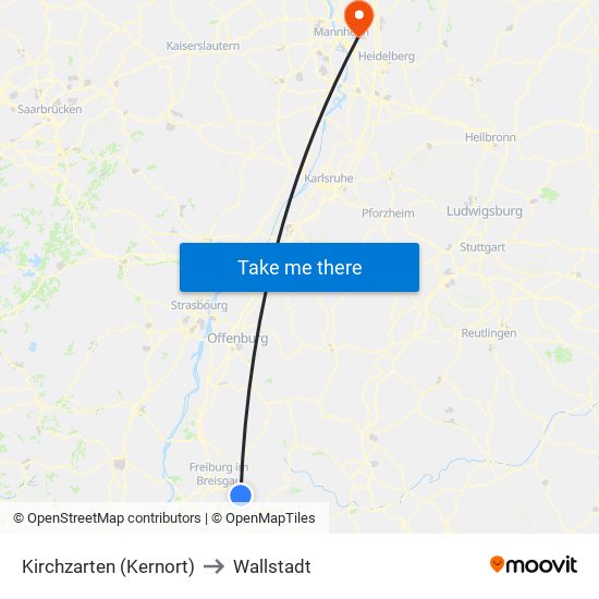 Kirchzarten (Kernort) to Wallstadt map