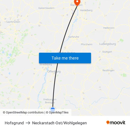 Hofsgrund to Neckarstadt-Ost/Wohlgelegen map