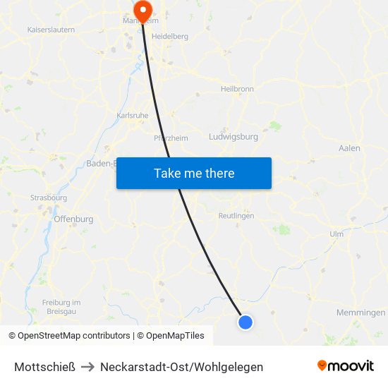 Mottschieß to Neckarstadt-Ost/Wohlgelegen map