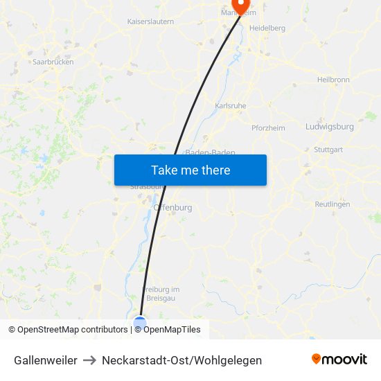 Gallenweiler to Neckarstadt-Ost/Wohlgelegen map