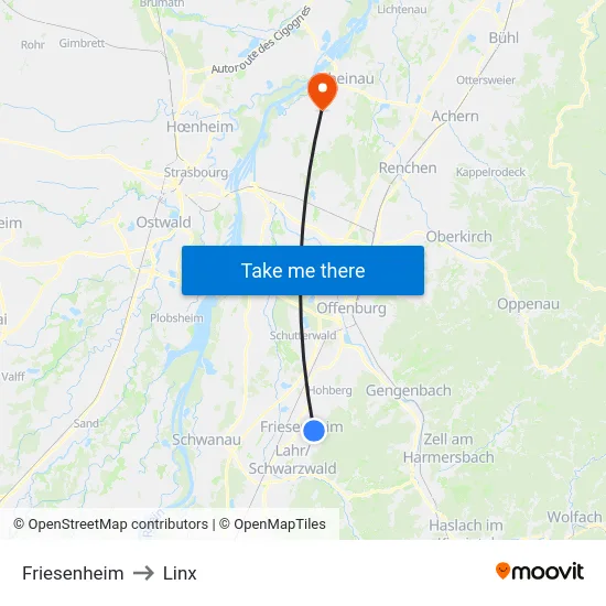 Friesenheim to Linx map