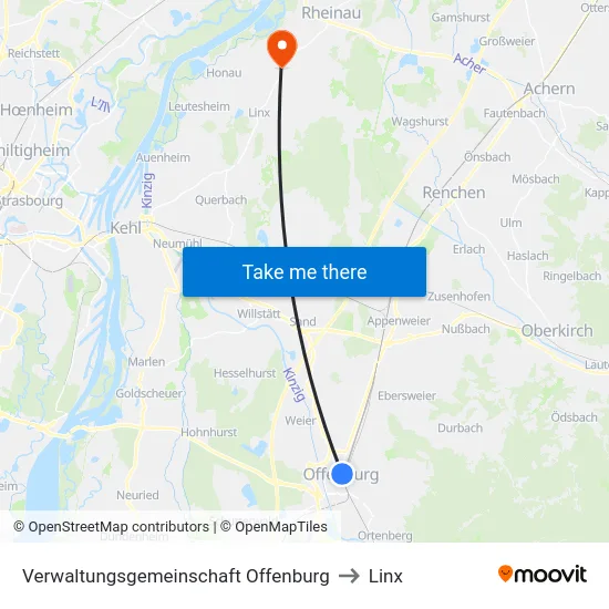 Verwaltungsgemeinschaft Offenburg to Linx map