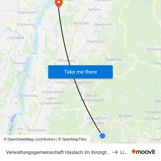 Verwaltungsgemeinschaft Haslach Im Kinzigtal to Linx map