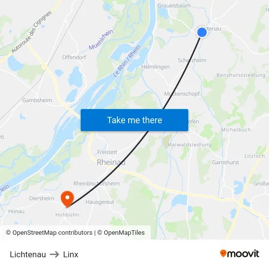 Lichtenau to Linx map