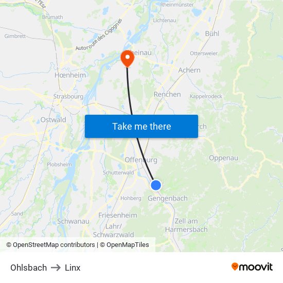 Ohlsbach to Linx map