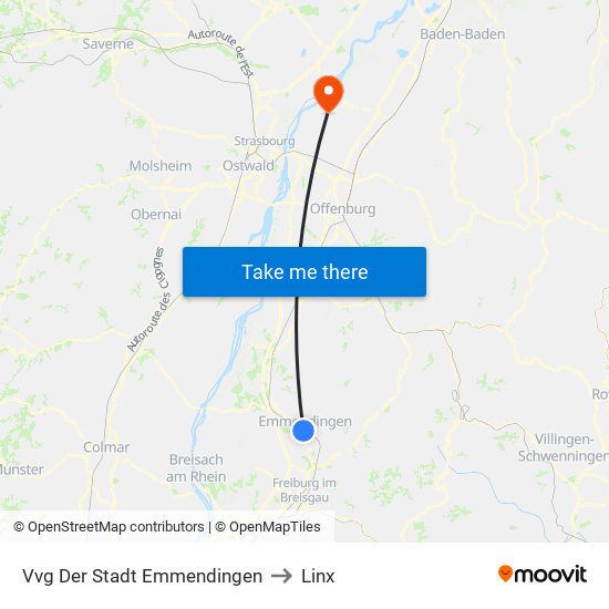 Vvg Der Stadt Emmendingen to Linx map