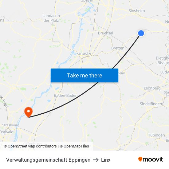 Verwaltungsgemeinschaft Eppingen to Linx map