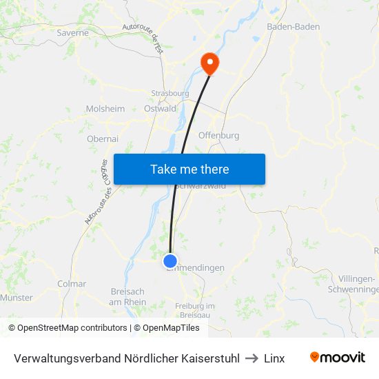 Verwaltungsverband Nördlicher Kaiserstuhl to Linx map