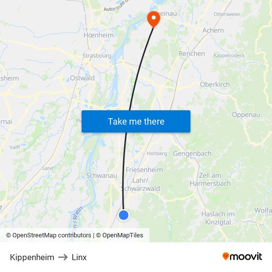 Kippenheim to Linx map