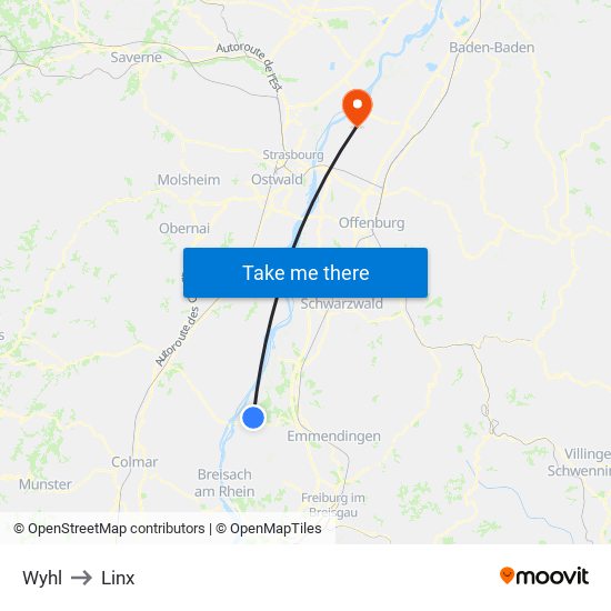 Wyhl to Linx map