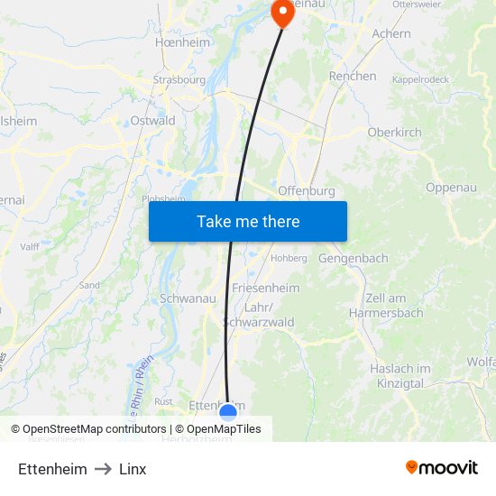 Ettenheim to Linx map