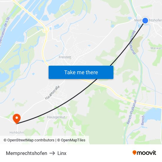 Memprechtshofen to Linx map