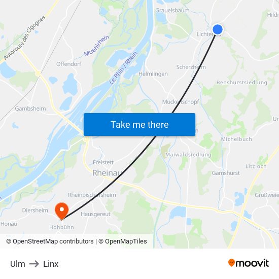 Ulm to Linx map