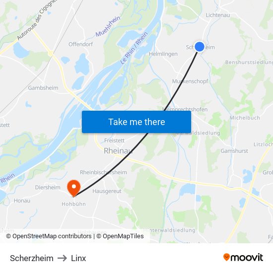 Scherzheim to Linx map