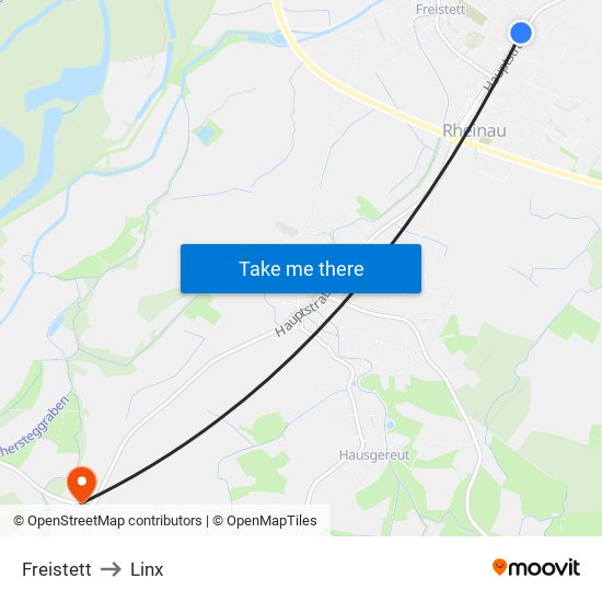 Freistett to Linx map
