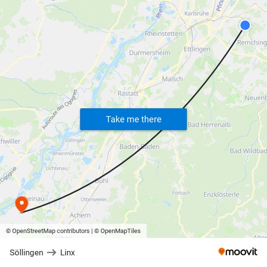 Söllingen to Linx map