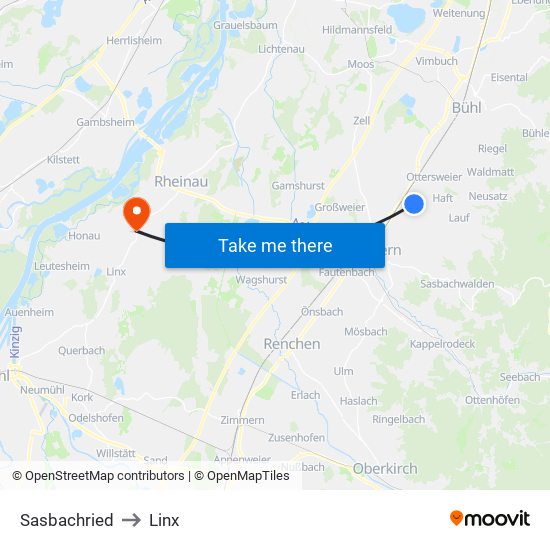 Sasbachried to Linx map