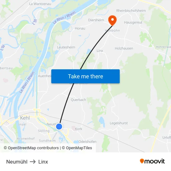 Neumühl to Linx map