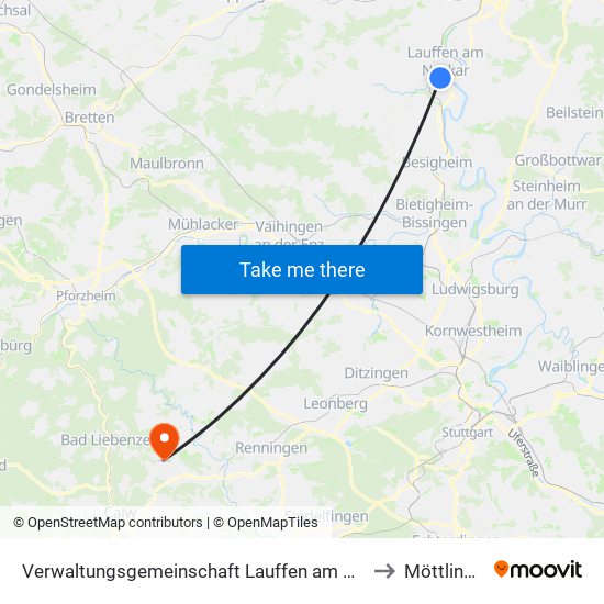 Verwaltungsgemeinschaft Lauffen am Neckar to Möttlingen map