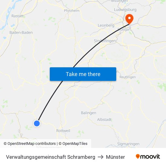 Verwaltungsgemeinschaft Schramberg to Münster map