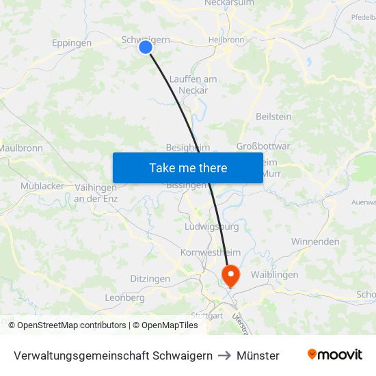 Verwaltungsgemeinschaft Schwaigern to Münster map