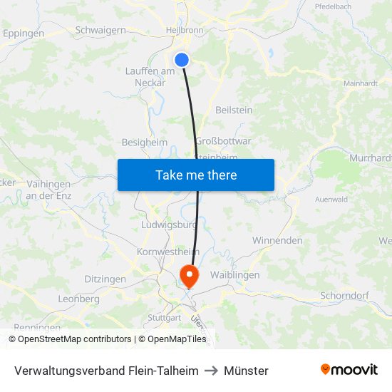 Verwaltungsverband Flein-Talheim to Münster map