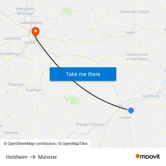 Holzheim to Münster map