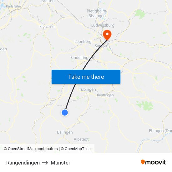 Rangendingen to Münster map