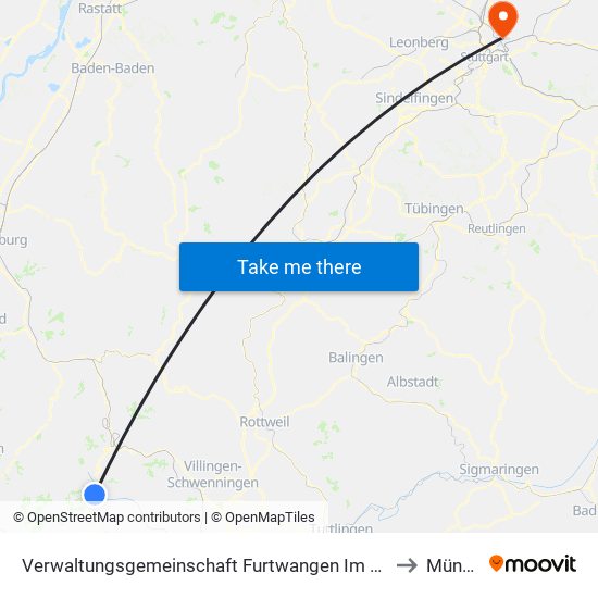 Verwaltungsgemeinschaft Furtwangen Im Schwarzwald to Münster map