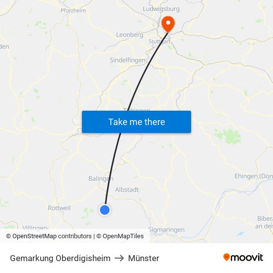 Gemarkung Oberdigisheim to Münster map