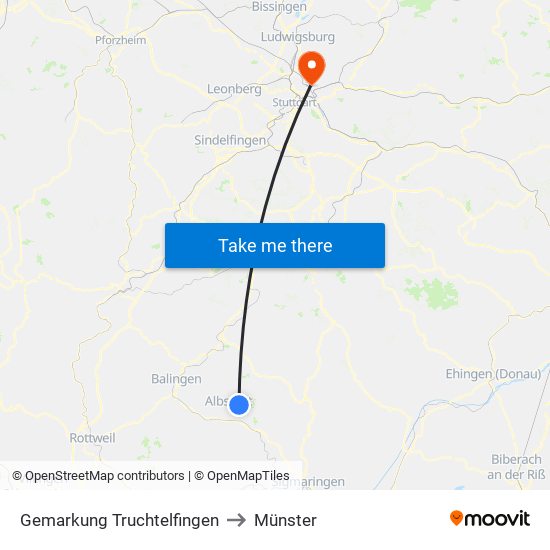 Gemarkung Truchtelfingen to Münster map