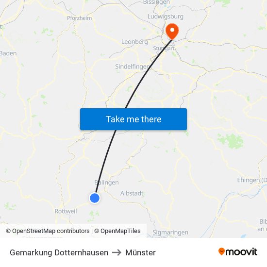 Gemarkung Dotternhausen to Münster map