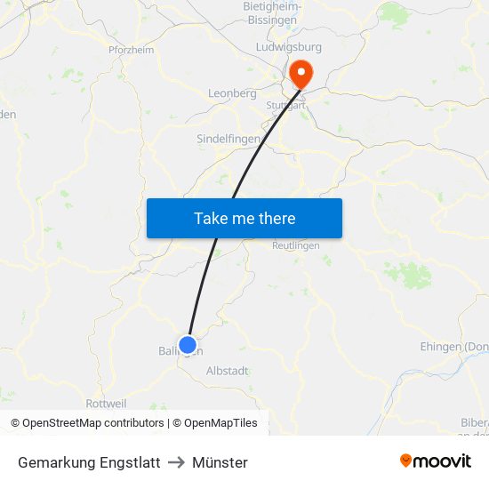 Gemarkung Engstlatt to Münster map