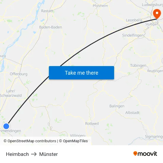 Heimbach to Münster map