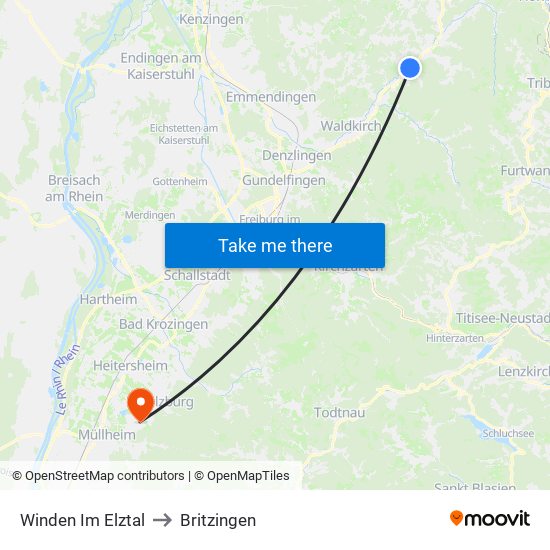 Winden Im Elztal to Britzingen map