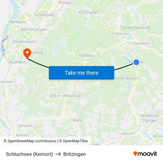 Schluchsee (Kernort) to Britzingen map
