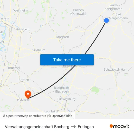 Verwaltungsgemeinschaft Boxberg to Eutingen map