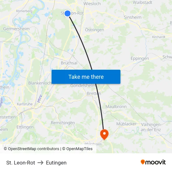St. Leon-Rot to Eutingen map