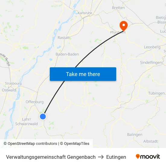 Verwaltungsgemeinschaft Gengenbach to Eutingen map