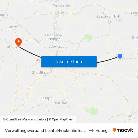 Verwaltungsverband Leintal-Frickenhofer Höhe to Eutingen map