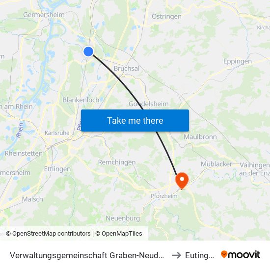 Verwaltungsgemeinschaft Graben-Neudorf to Eutingen map
