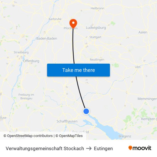 Verwaltungsgemeinschaft Stockach to Eutingen map